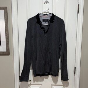 Ted Baker Black Long Sleeve Polo Shirt